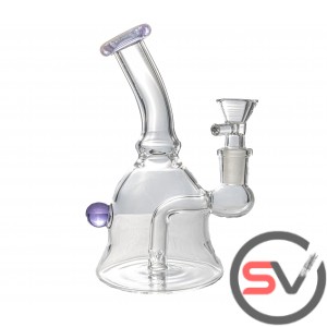 BENT NECK GUMDROP GLASS WATER PIPE 6inch